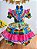 Vestido Infantil Junino Caipira Xadrez Colorido Estampado - Imagem 2