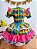 Vestido Infantil Junino Caipira Xadrez Colorido Estampado - Imagem 5