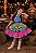 Vestido Infantil Junino Caipira Xadrez Colorido Estampado - Imagem 3