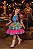 Vestido Infantil Junino Caipira Xadrez Colorido Estampado - Imagem 1