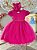 Vestido Infantil Rosa Busto Com Pérolas Batizados - Imagem 1