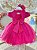 Vestido Infantil Rosa Busto Com Pérolas Batizados - Imagem 4