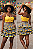 Saia Adulto Junino Arraia Festas Xadrez Preto Girassol - Imagem 2