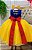 Vestido Fantasia Infantil Princesa com Saia Glitter com Capa Laço Bico de Pato - Imagem 3