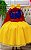 Vestido Fantasia Infantil Princesa com Saia Glitter com Capa Laço Bico de Pato - Imagem 4