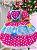 Vestido Junino Infantil Luxo Quadrilha Caipira Pink e Azul Festa Junina - Imagem 6