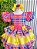 Vestido Infantil Junino Arraiá Capira Xadrez Colorido com Laços e Renda - Imagem 5