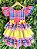 Vestido Infantil Junino Arraiá Capira Xadrez Colorido com Laços e Renda - Imagem 7