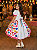 Vestido Infantil Junino Arraiá Branco Noiva Noivinha Junina - Imagem 3