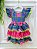 Vestido Infantil Junino Arraiá Capira Xadrez Azul Colorido - Imagem 3