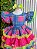 Vestido Infantil Junino Arraiá Capira Xadrez Azul Colorido - Imagem 11