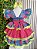 Vestido Infantil Junino Arraiá Capira Xadrez Azul Colorido - Imagem 12