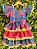 Vestido Infantil Junino Arraiá Capira Xadrez Azul Colorido - Imagem 13