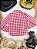 Camisa Infantil Meninas Xadrez Junina Vermelho e Branco - Imagem 5