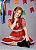 Vestido Junino Infantil Azul Vermelho Xadrez com Corações e Renda - Imagem 3