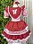 Vestido Junino Infantil Azul Vermelho Xadrez com Corações e Renda - Imagem 5