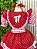 Vestido Junino Infantil Azul Vermelho Xadrez com Corações e Renda - Imagem 6
