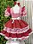 Vestido Junino Infantil Azul Vermelho Xadrez com Corações e Renda - Imagem 7
