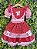 Vestido Junino Infantil Azul Vermelho Xadrez com Corações e Renda - Imagem 8