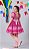 Vestido Junino Infantil Azul Pink Xadrez com Corações e Renda - Imagem 2