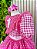 Vestido Junino Infantil Azul Pink Xadrez com Corações e Renda - Imagem 6