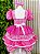 Vestido Junino Infantil Azul Pink Xadrez com Corações e Renda - Imagem 7