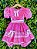 Vestido Junino Infantil Azul Pink Xadrez com Corações e Renda - Imagem 8