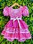 Vestido Junino Infantil Azul Pink Xadrez com Corações e Renda - Imagem 9