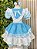 Vestido Junino Infantil Azul Turquesa Xadrez com Corações e Renda - Imagem 4