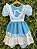 Vestido Junino Infantil Azul Turquesa Xadrez com Corações e Renda - Imagem 8