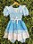 Vestido Junino Infantil Azul Turquesa Xadrez com Corações e Renda - Imagem 9