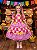 Vestido Junino Luxo Amarelo e Rosa Festa Junina Caipira - Imagem 1
