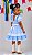Vestido Junino Infantil Azul Bebê Xadrez com Corações e Renda - Imagem 2