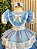 Vestido Junino Infantil Azul Bebê Xadrez com Corações e Renda - Imagem 5