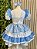 Vestido Junino Infantil Azul Bebê Xadrez com Corações e Renda - Imagem 7