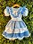 Vestido Junino Infantil Azul Bebê Xadrez com Corações e Renda - Imagem 8
