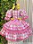 Vestido Infantil Junino Arraiá Capira Xadrez Colorido Verde - Imagem 9