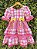 Vestido Infantil Junino Arraiá Capira Xadrez Colorido Verde - Imagem 12