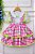 Conjunto Infantil Junino Salopete Xadrez Rosa Verde - Imagem 4