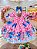Vestido Infantil Lilo Stitch e Angel Xadrez Rosa Festas - Imagem 5