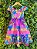 Vestido Infantil Junino Caipira Arraiá Rosa Chiclete Colorido - Imagem 4