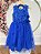 Vestido Infantil Azul Royal Midi Formatura Festas Luxo - Imagem 7