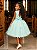 Vestido Infantil Verde Acqua Midi Formatura Festas Luxo - Imagem 3