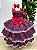 Vestido Infantil Junino Luxo Xadrez Vermelho - Imagem 6
