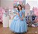 Fantasia Vestido Princesas Longo Infantil Azul Festa Luxo - Imagem 2