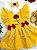 Romper Infantil Temático Princesa Amarelo Laço de Cabelo - Imagem 3