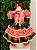 Vestido Infantil Festa Junina Xadrez Vermelho Colorido com Renda - Imagem 4