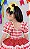 Vestido Junino Infantil Vermelho Xadrez com Corações e Laços - Imagem 4
