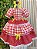 Vestido Junino Infantil Vermelho Xadrez com Corações e Laços - Imagem 6