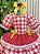 Vestido Junino Infantil Vermelho Xadrez com Corações e Laços - Imagem 7